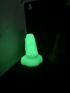 Geeetech Glow in the dark Moai - Glowing Printed with Tungsten Carbide Nozzle
