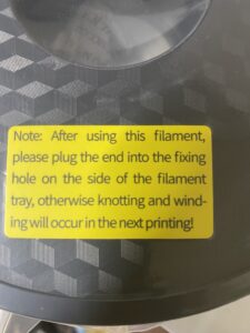 GiantArm PLA Filament White Reel Advice Label